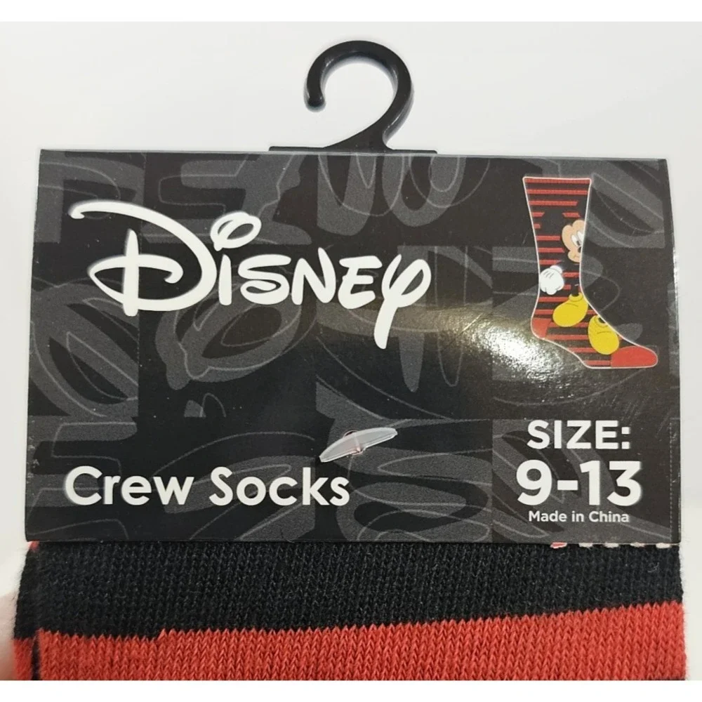 NWT Disney Mickey Mouse Crew Socks‎ Sz 9-13